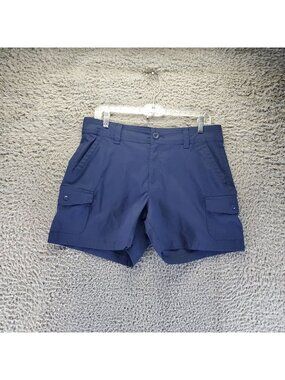 Eddie Bauer Shorts Womens Size 8 Navy Blue Cargo Style Lightweight Cotton